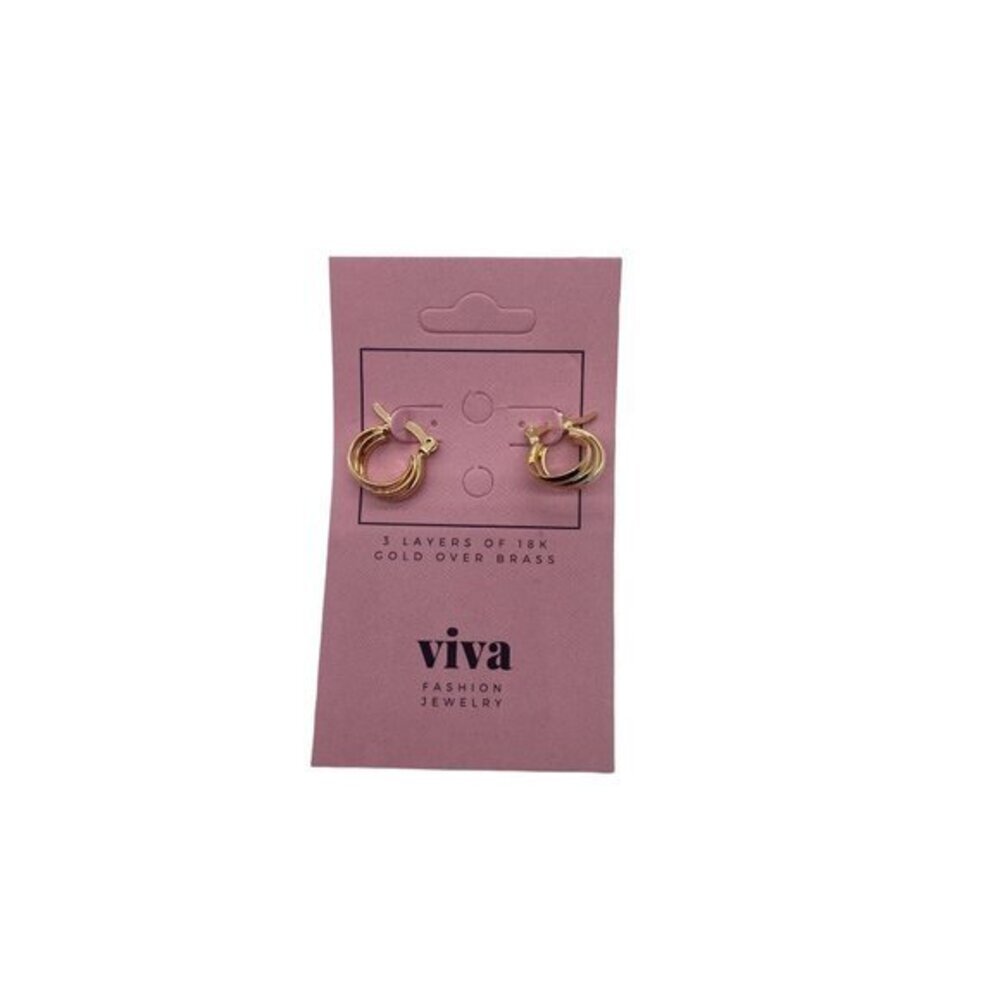 Viva Fashion Jewelry Women's Girls 18K‎ Gold Plated Small 2cm Hoop Earrings